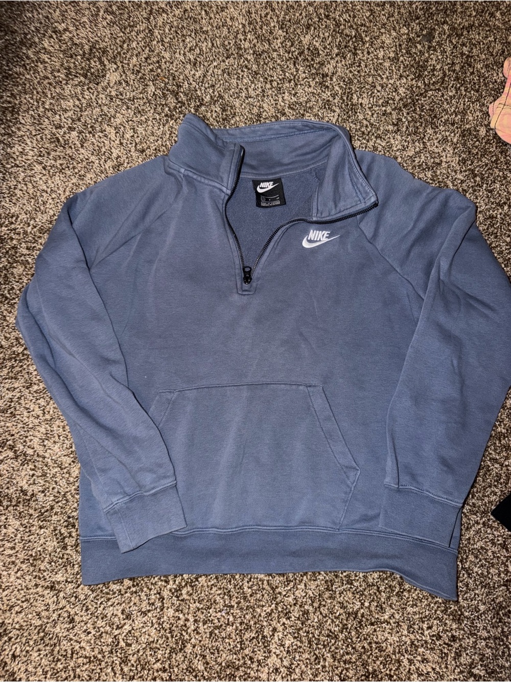 Nike Women's Slate Blue Quarter-Zip Sweatshirt